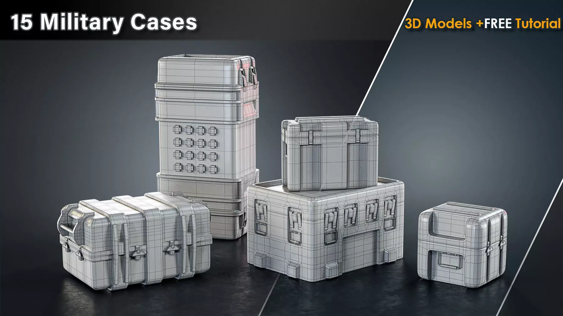 15 Military Cases Game Ready Low-poly 3D model_9