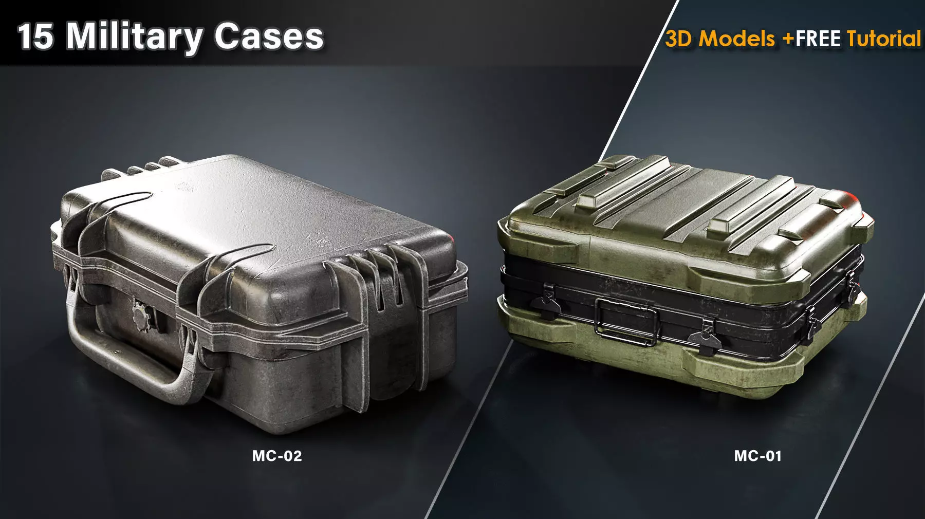 15 Military Cases Game Ready Low-poly 3D model_1