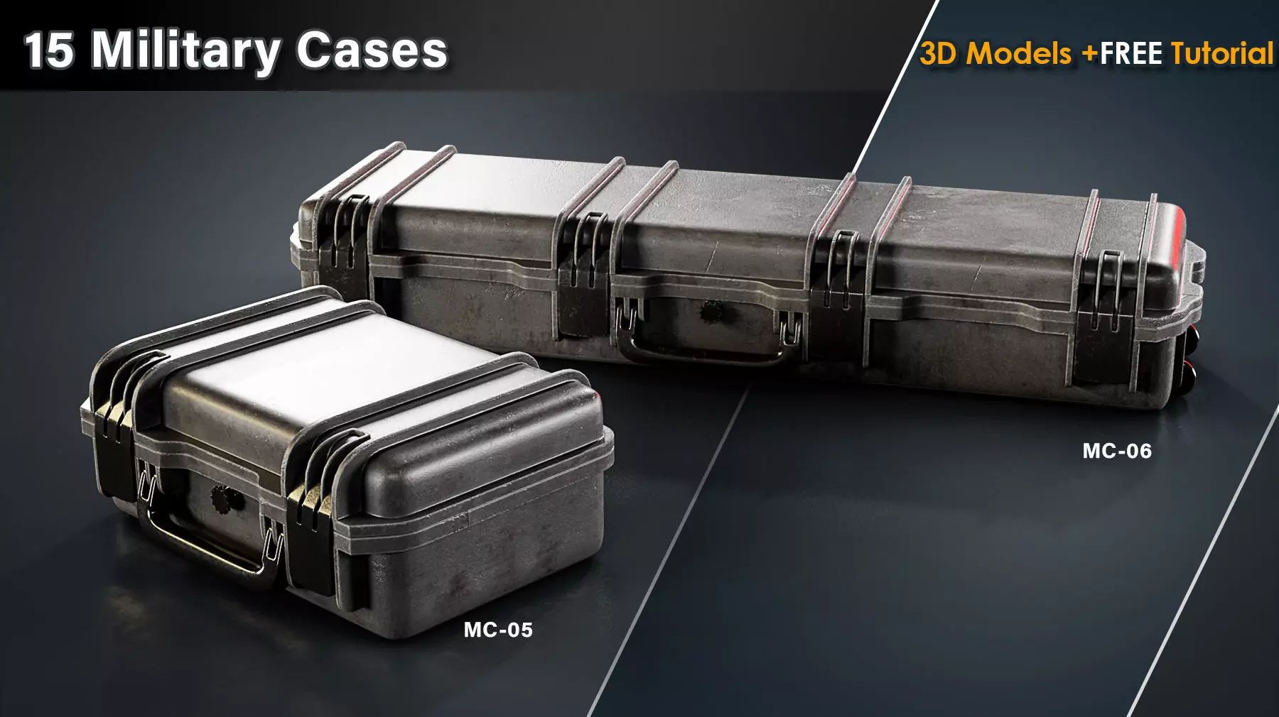 15 Military Cases Game Ready Low-poly 3D model_3