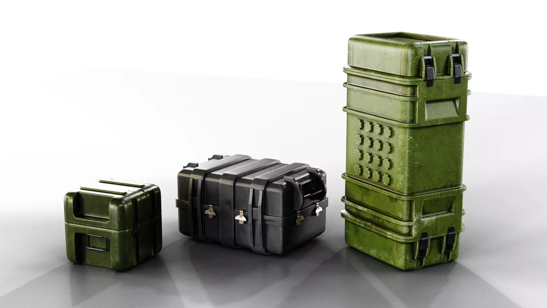15 Military Cases Game Ready Low-poly 3D model_16