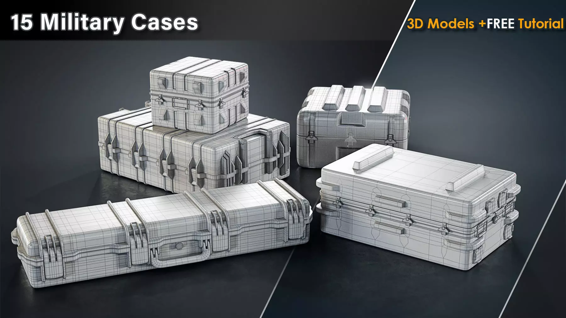15 Military Cases Game Ready Low-poly 3D model_8