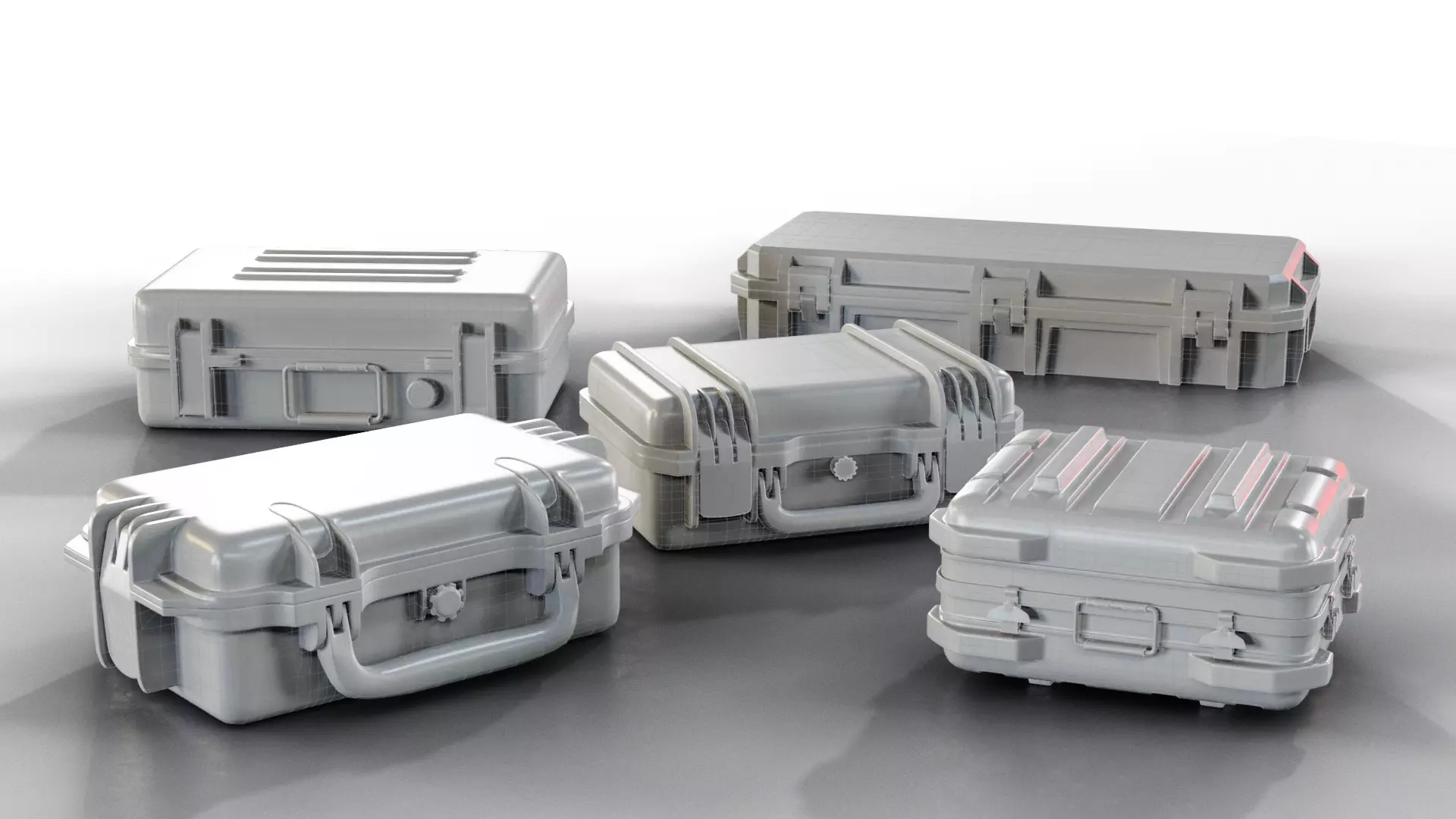 15 Military Cases Game Ready Low-poly 3D model_17