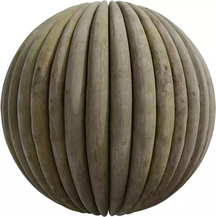 Round Log Pole Siding PBR Texture 4K Texture