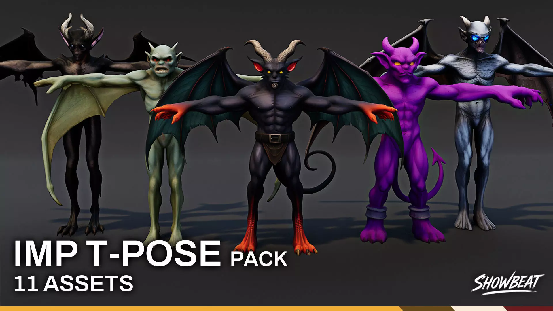 Complete Imp T-Pose Pack Low-poly 3D model_0
