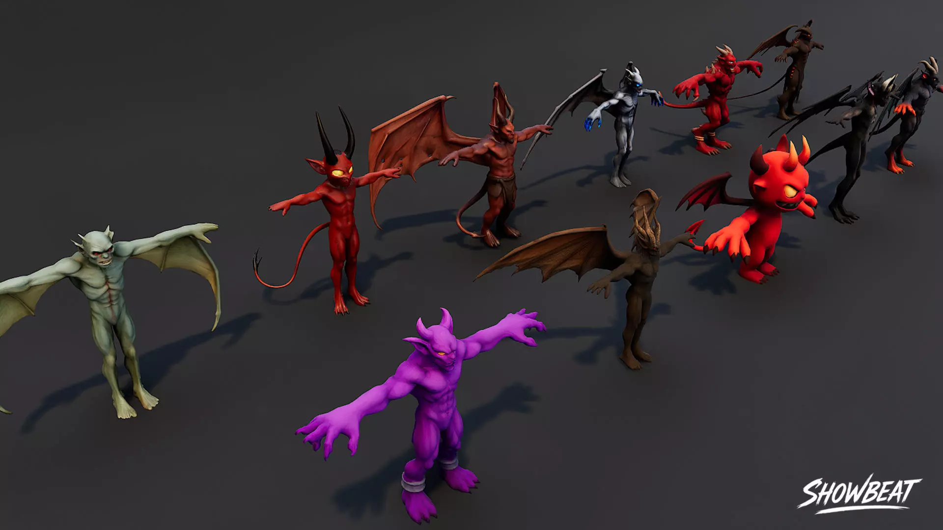 Complete Imp T-Pose Pack Low-poly 3D model_3