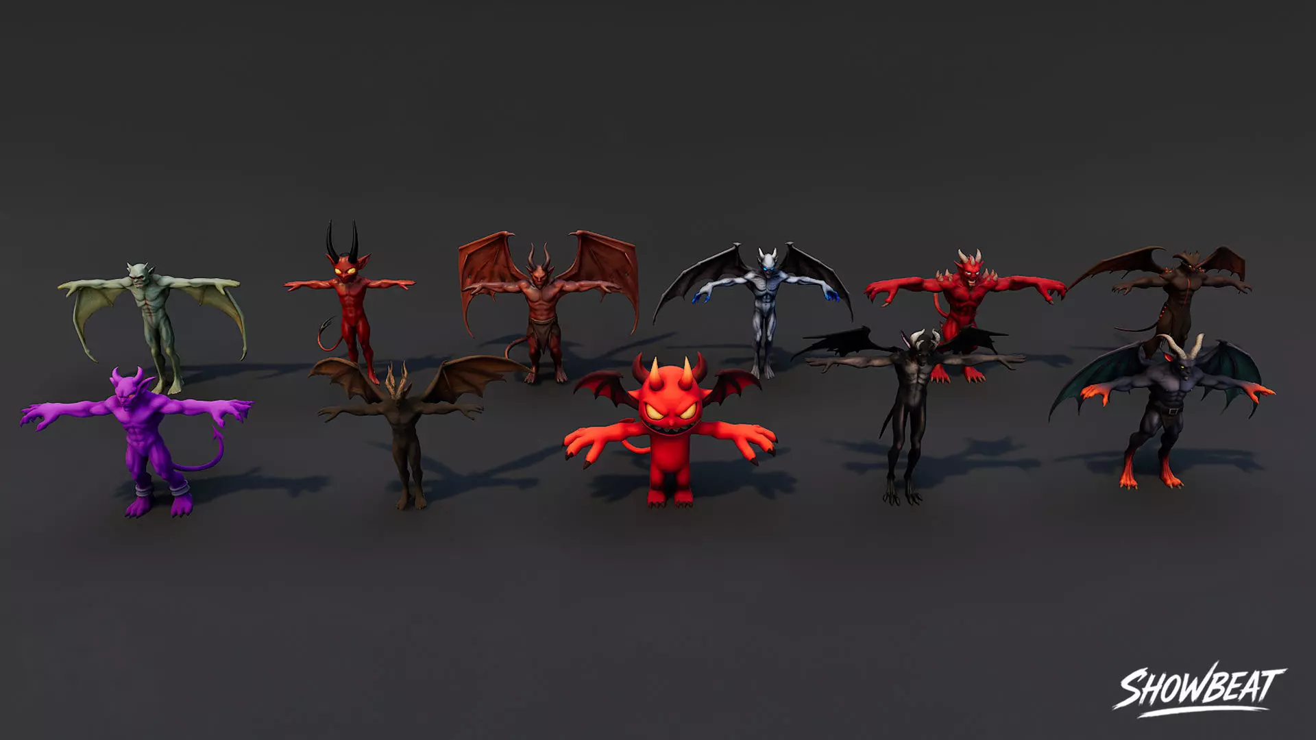 Complete Imp T-Pose Pack Low-poly 3D model_2