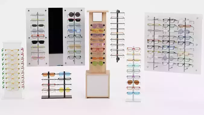 -Glasses on Stands Colored-