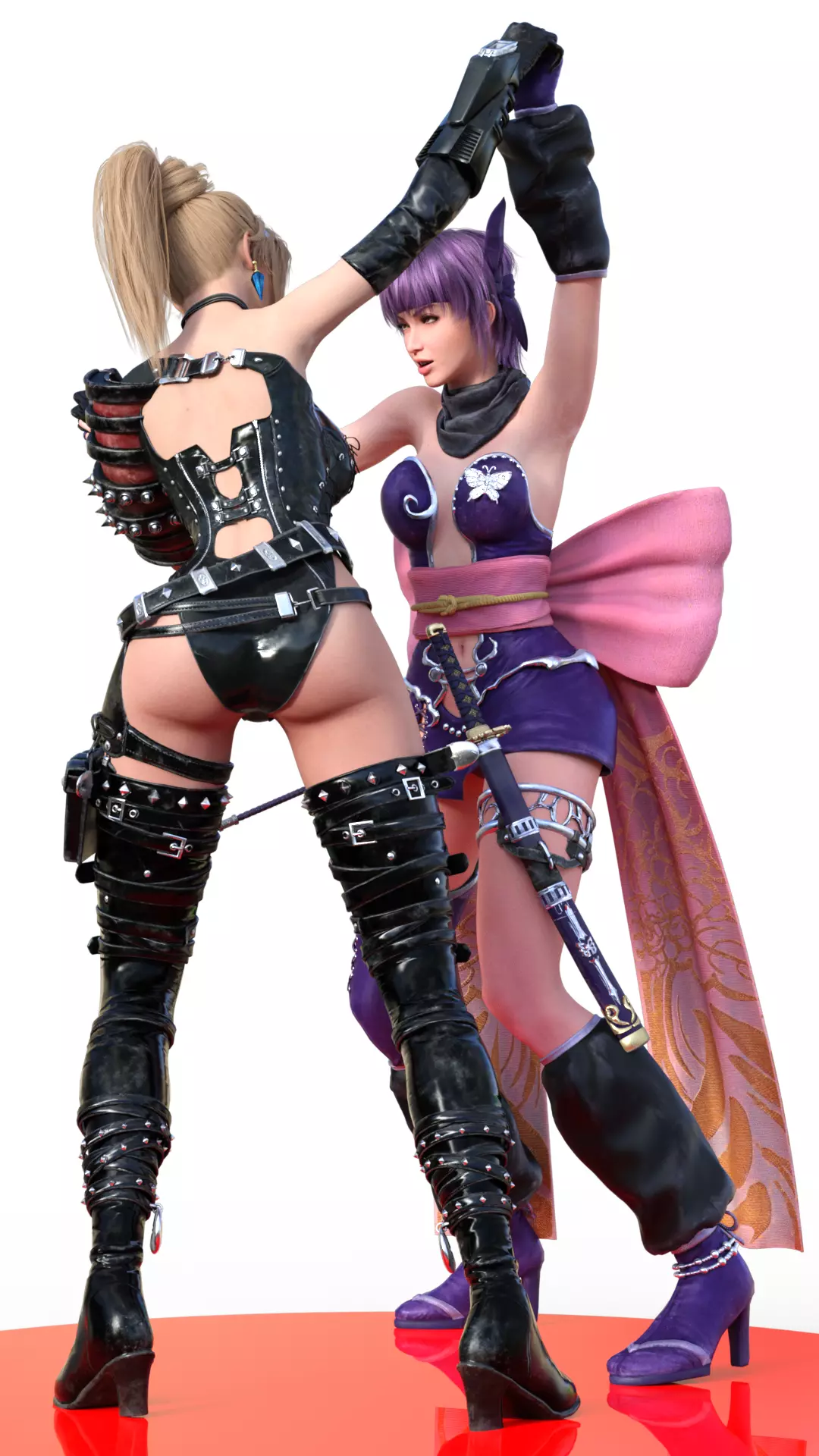 Warrior Clash Ayane vs Rachel in a Ninja Showdown  3D print model_1