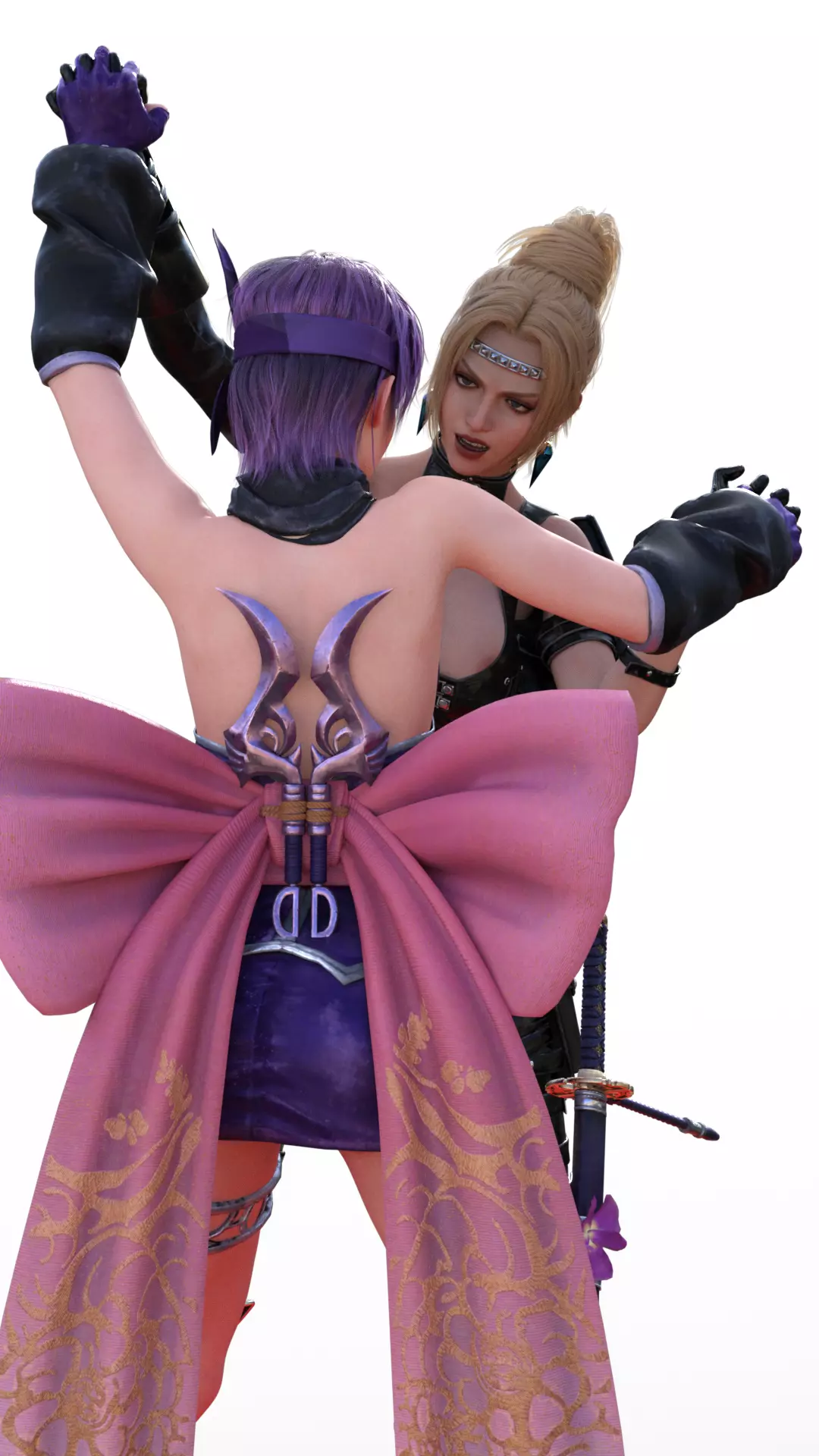 Warrior Clash Ayane vs Rachel in a Ninja Showdown  3D print model_4