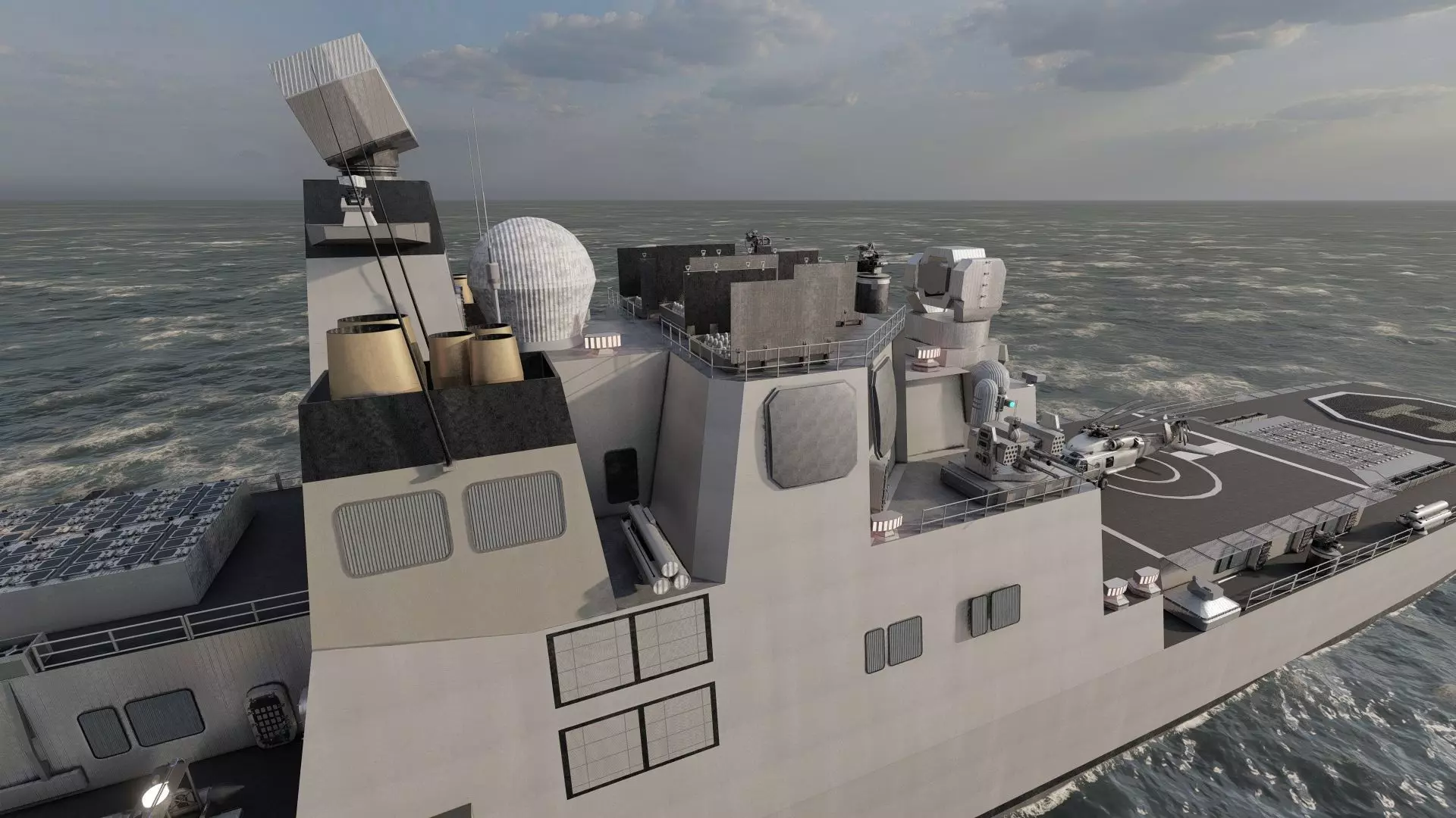 US NAVY NUCLEAR POWERED CRUISER 3D model_12