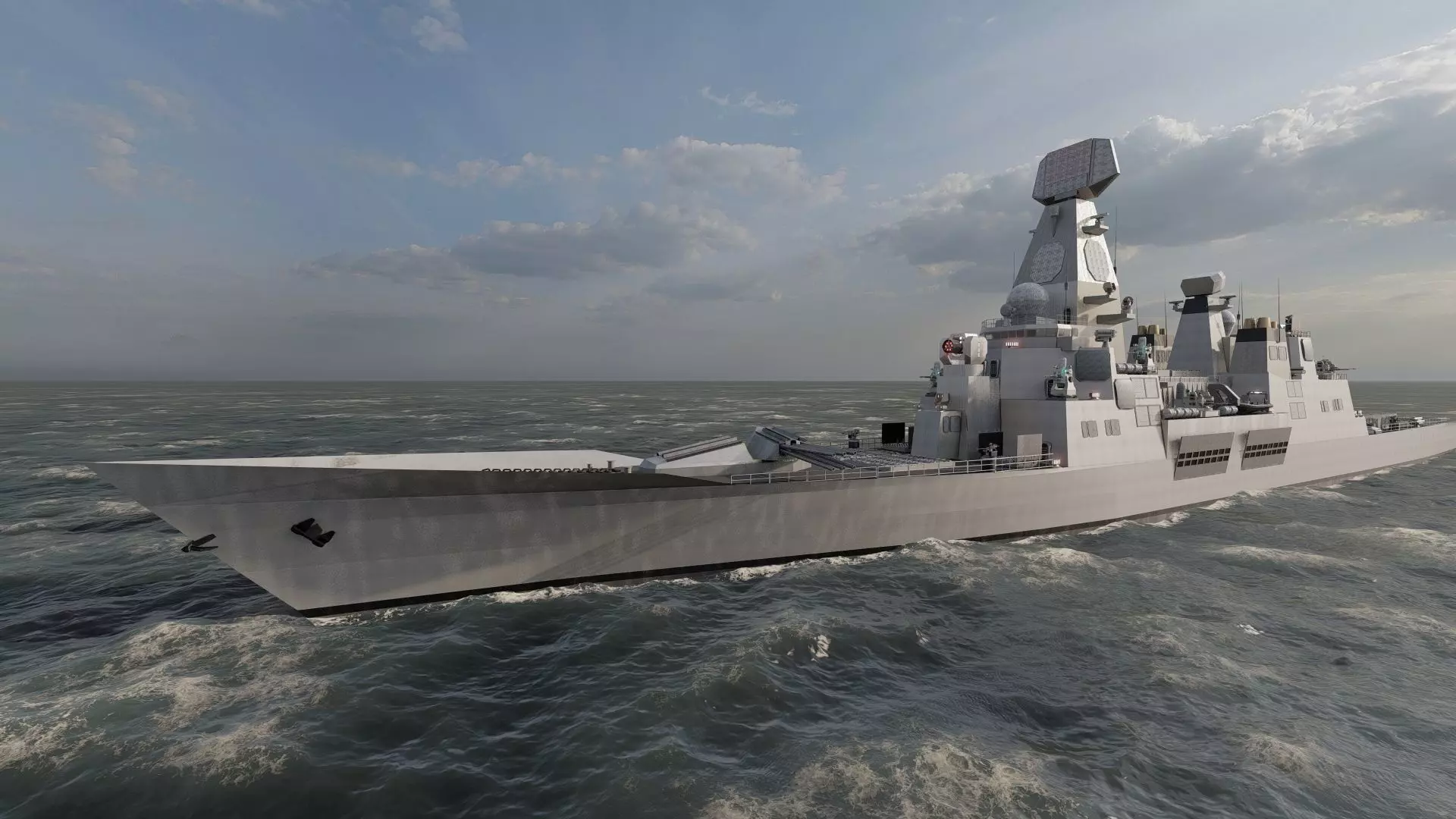 US NAVY NUCLEAR POWERED CRUISER 3D model_7