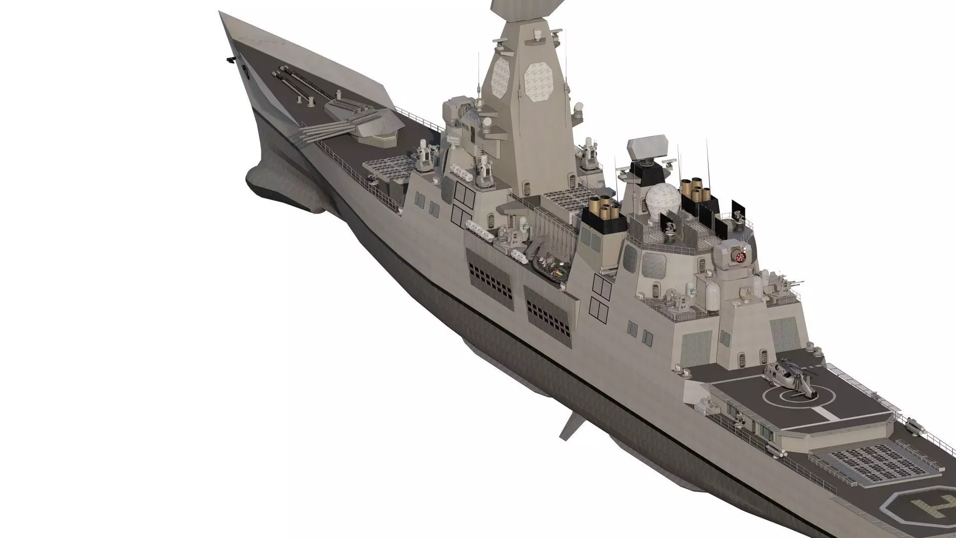 US NAVY NUCLEAR POWERED CRUISER 3D model_6