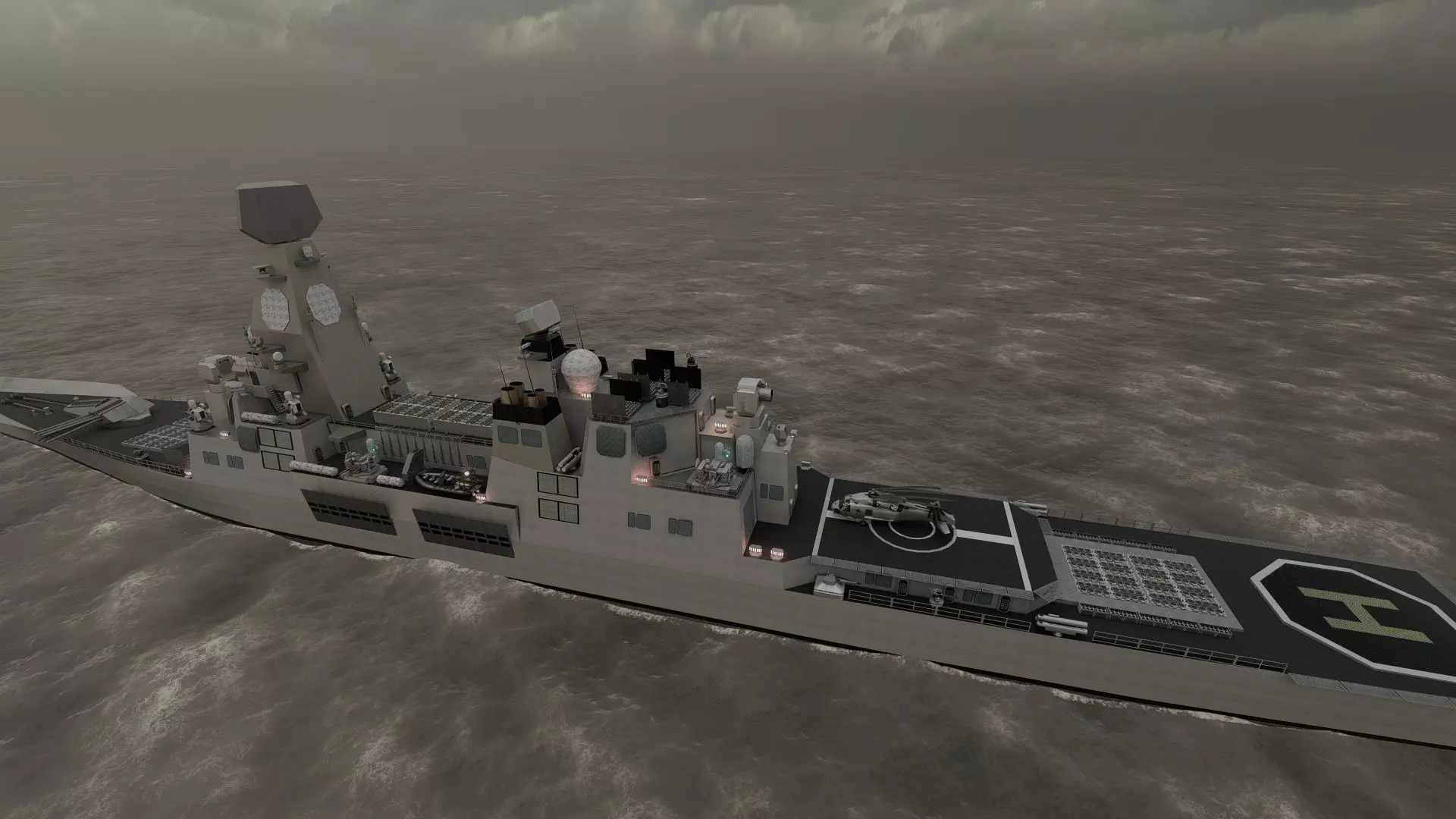 US NAVY NUCLEAR POWERED CRUISER 3D model_39