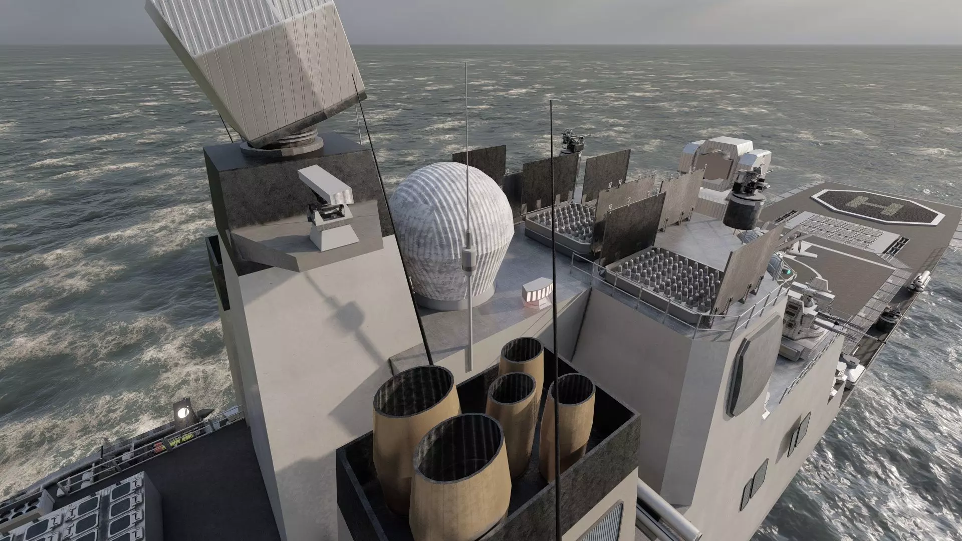 US NAVY NUCLEAR POWERED CRUISER 3D model_30