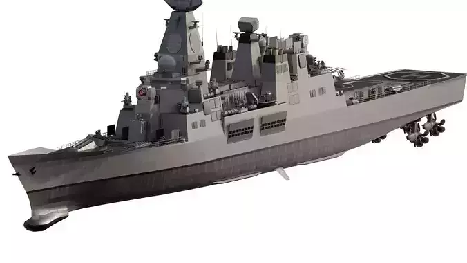 US NAVY NUCLEAR POWERED CRUISER 3D model