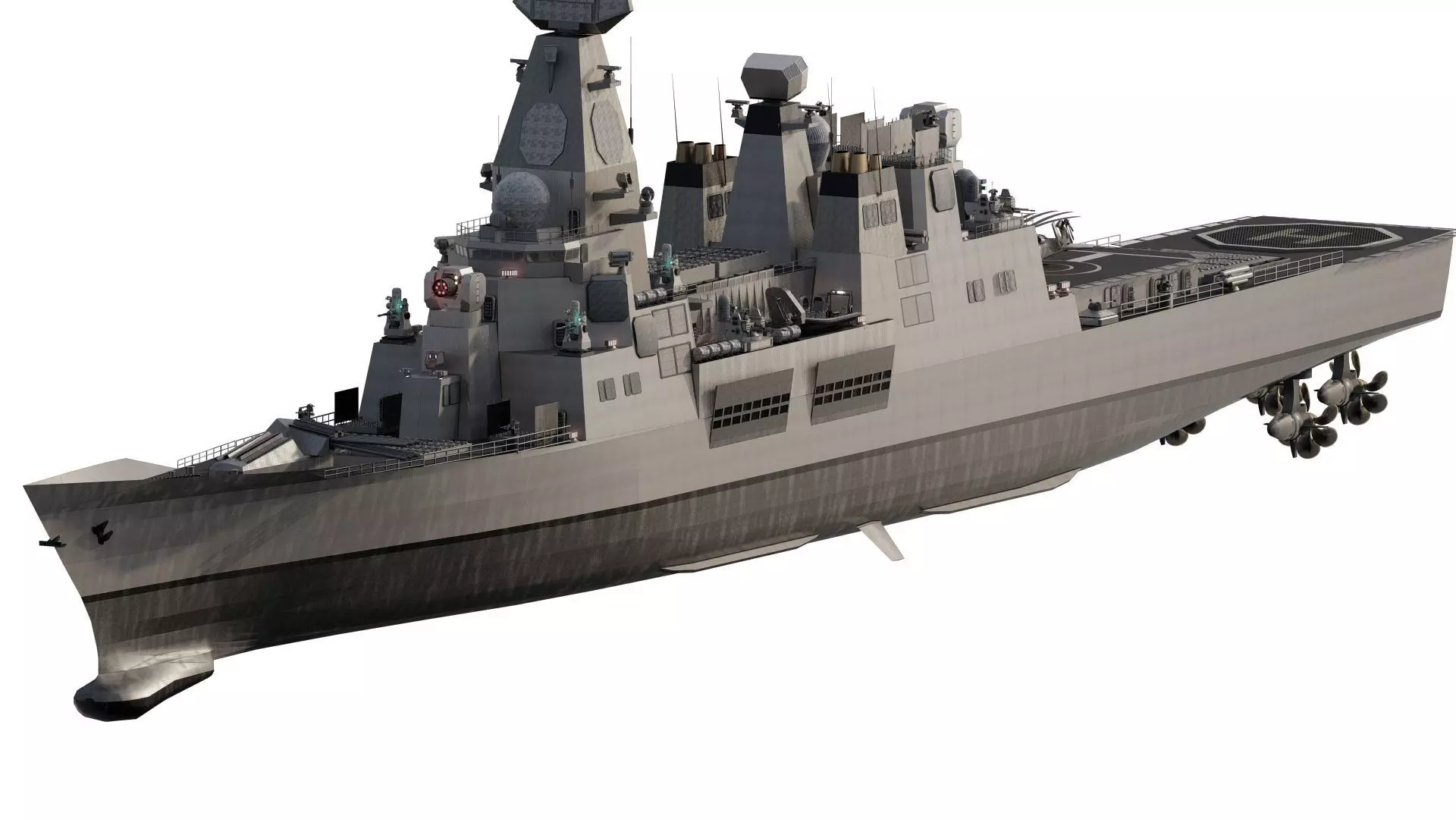 US NAVY NUCLEAR POWERED CRUISER 3D model_0