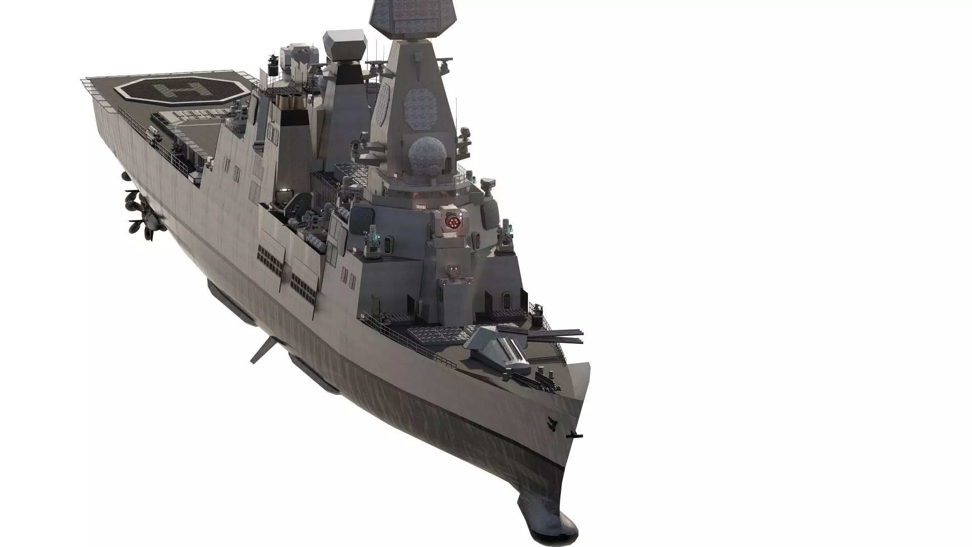 US NAVY NUCLEAR POWERED CRUISER 3D model_2