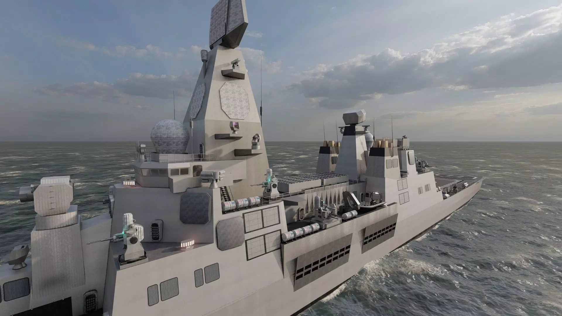 US NAVY NUCLEAR POWERED CRUISER 3D model_10