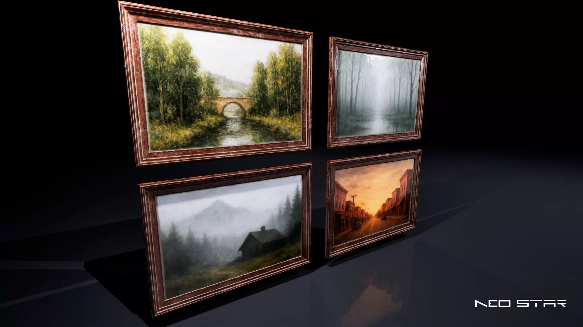 Roadside Motel Room Props Low-poly 3D model_7