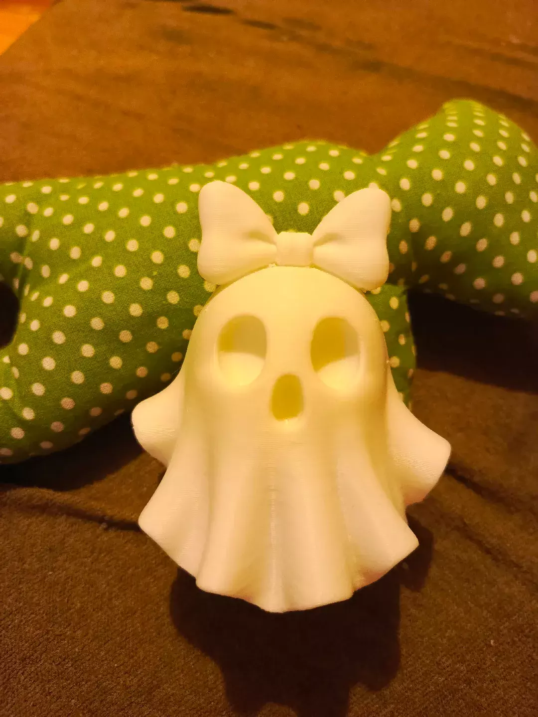 Cute Bow Ghost Figurine 3D print model_1