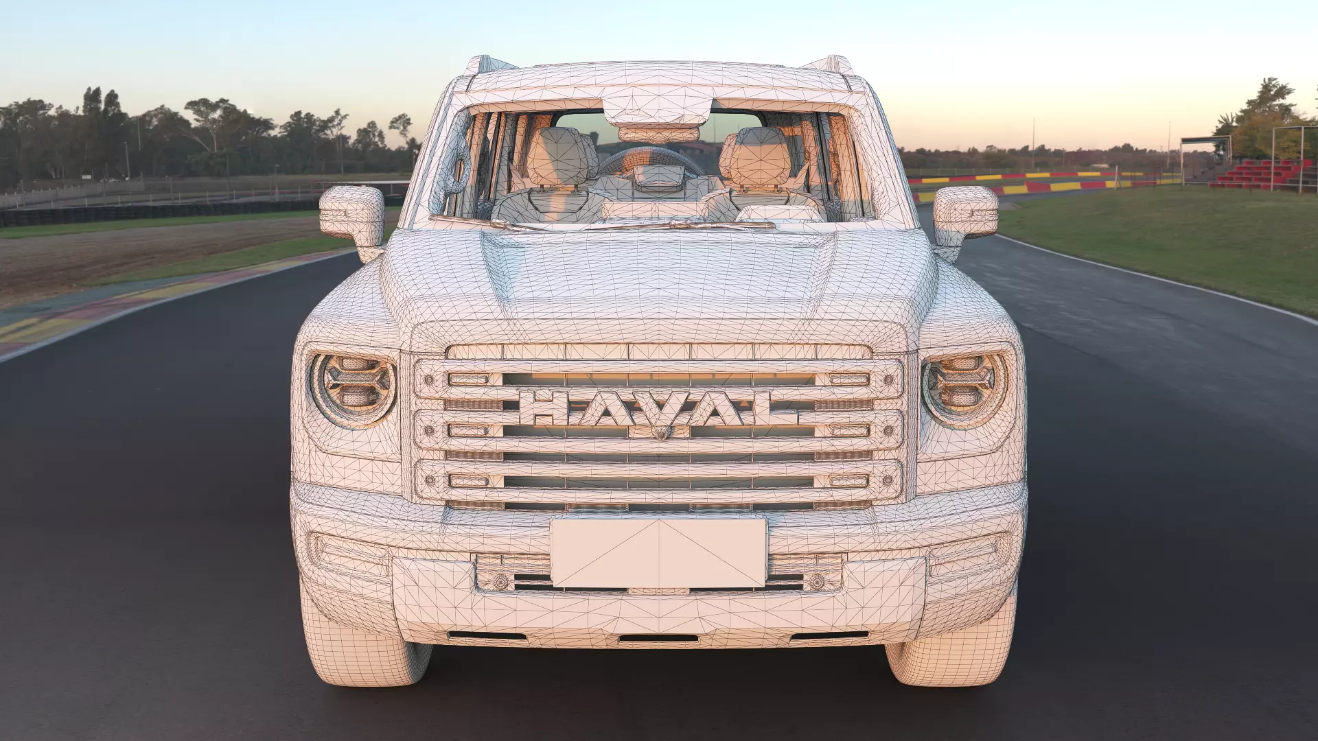 2023 Haval Raptor with lowpoly interior Low-poly 3D model_11