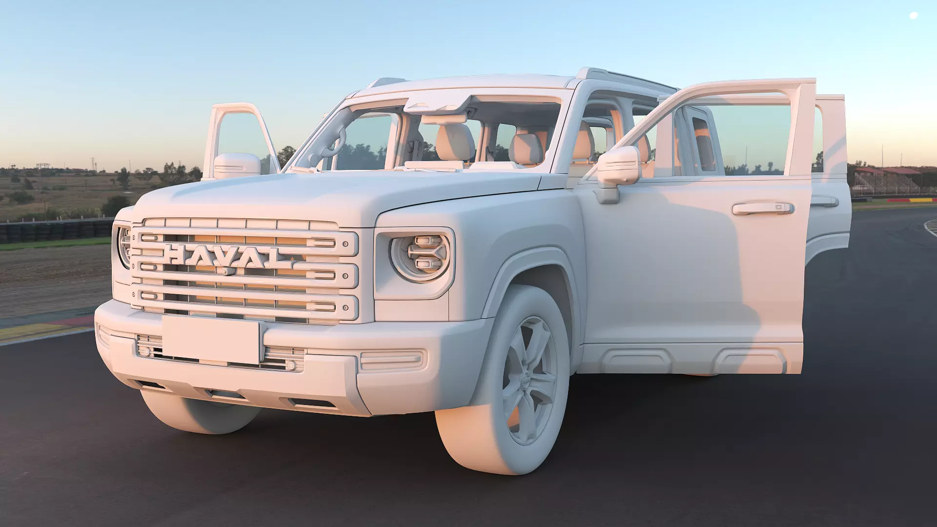 2023 Haval Raptor with lowpoly interior Low-poly 3D model_12