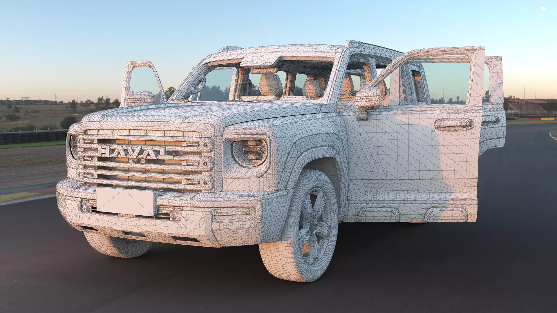 2023 Haval Raptor with lowpoly interior Low-poly 3D model_13