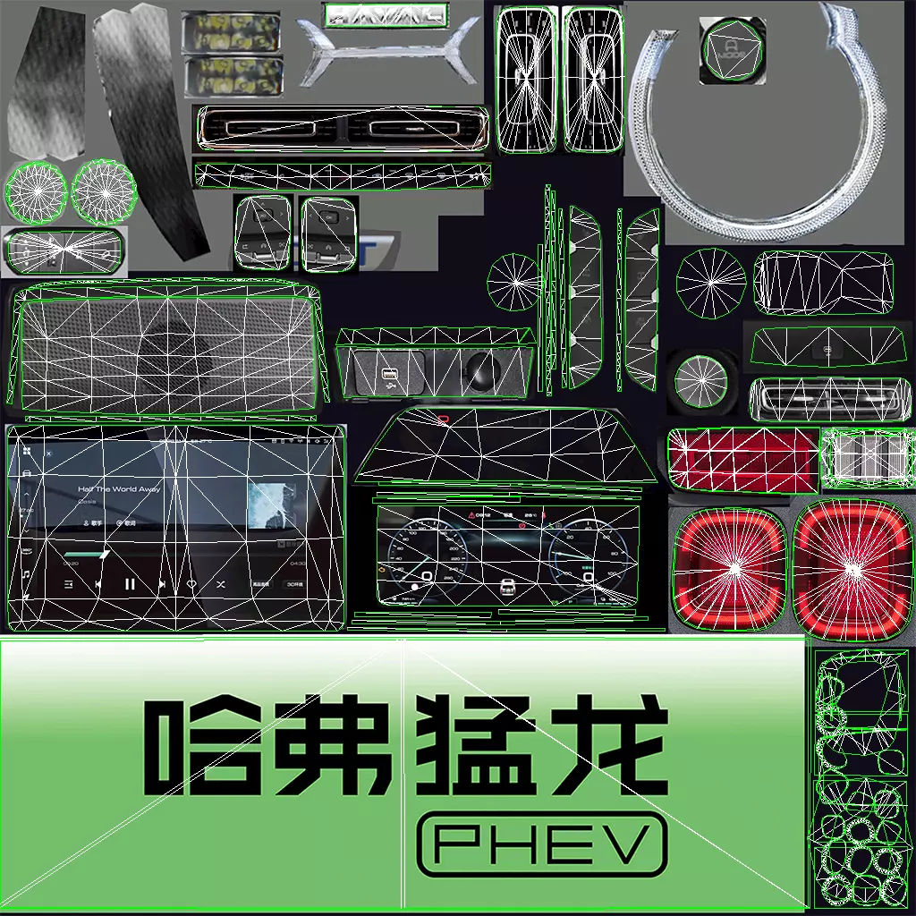 2023 Haval Raptor with lowpoly interior Low-poly 3D model_20