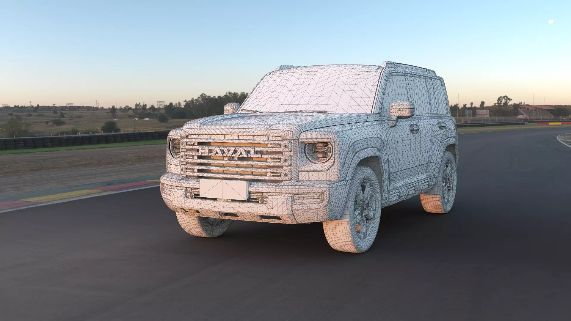 2023 Haval Raptor with lowpoly interior Low-poly 3D model_9