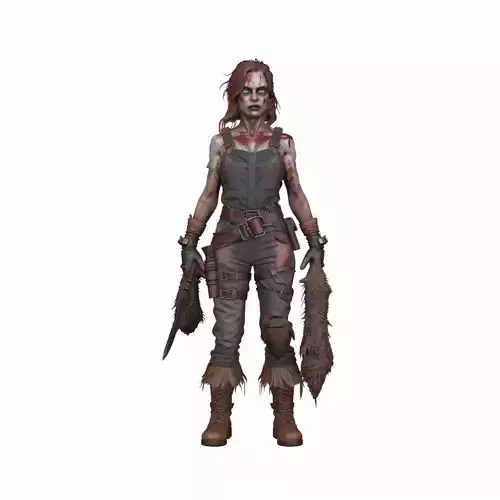 Detailed Feral Undead Skinner 3D Model World