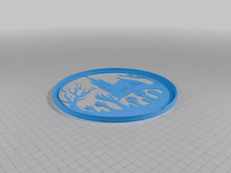 Halloween LED Ring Silhouette Lamp 3D print model_1