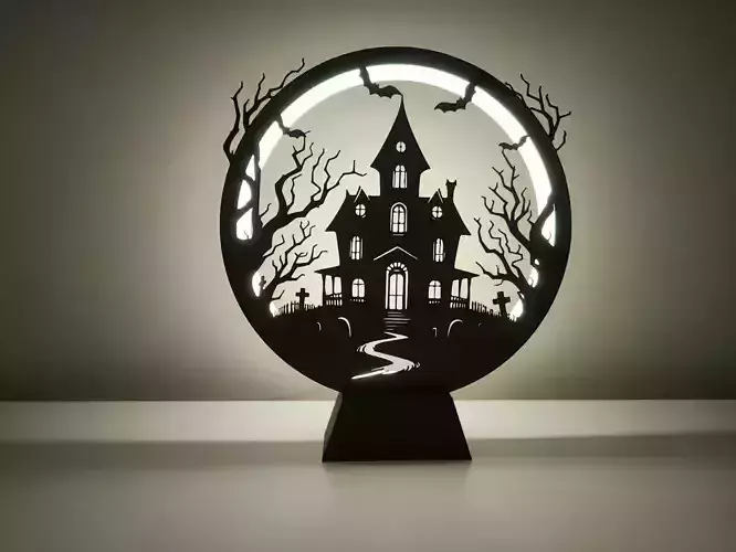 Halloween LED Ring Silhouette Lamp 3D print model