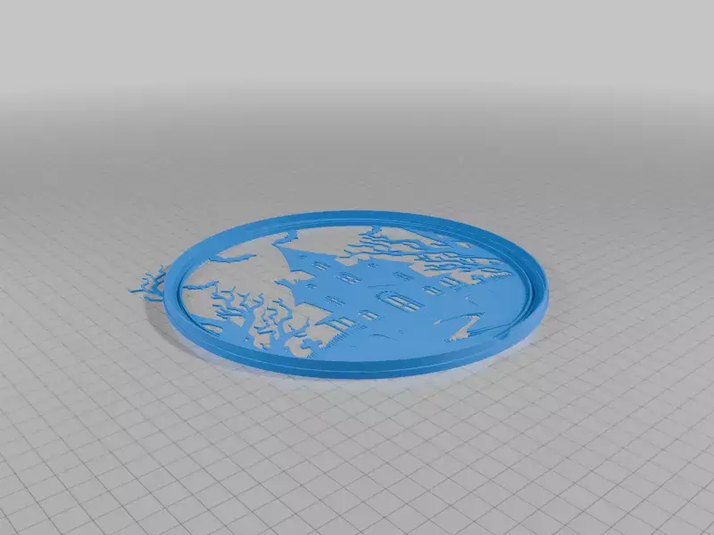 Halloween LED Ring Silhouette Lamp 3D print model_2