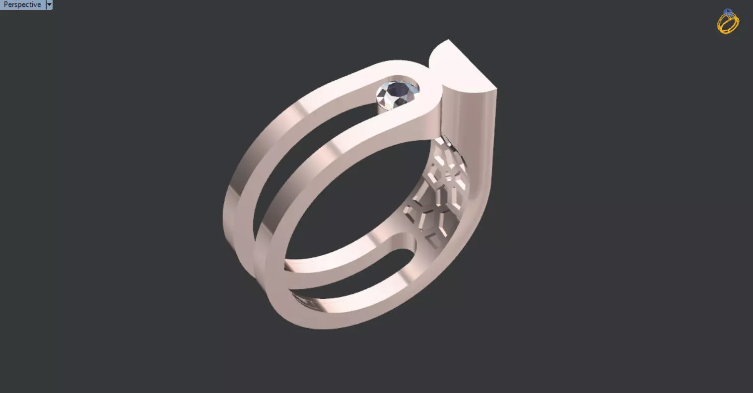 modern geometric ring 3D print model_2