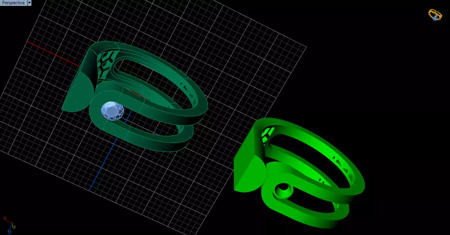 modern geometric ring 3D print model_24