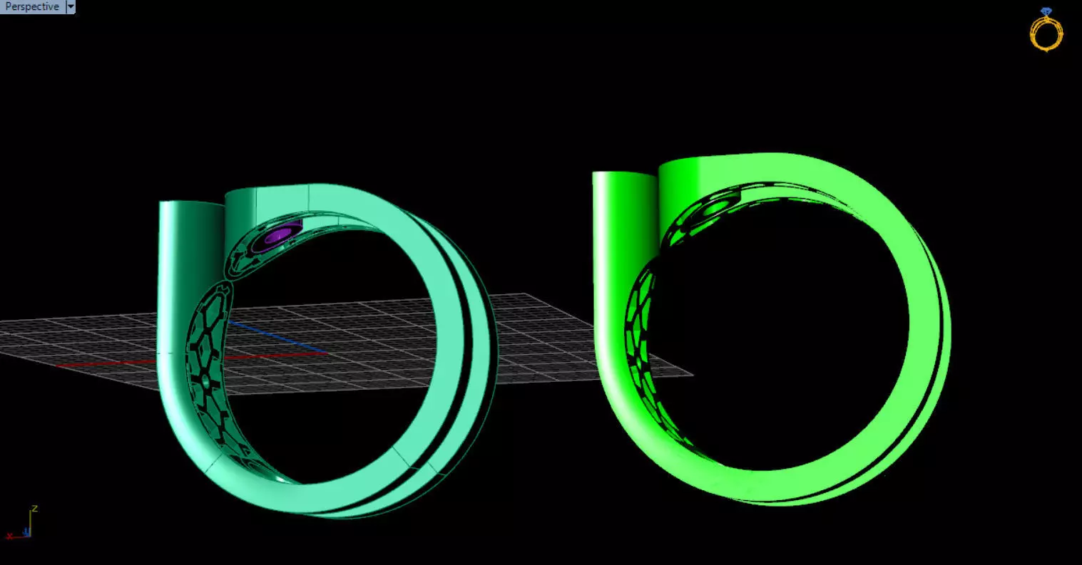 modern geometric ring 3D print model_61