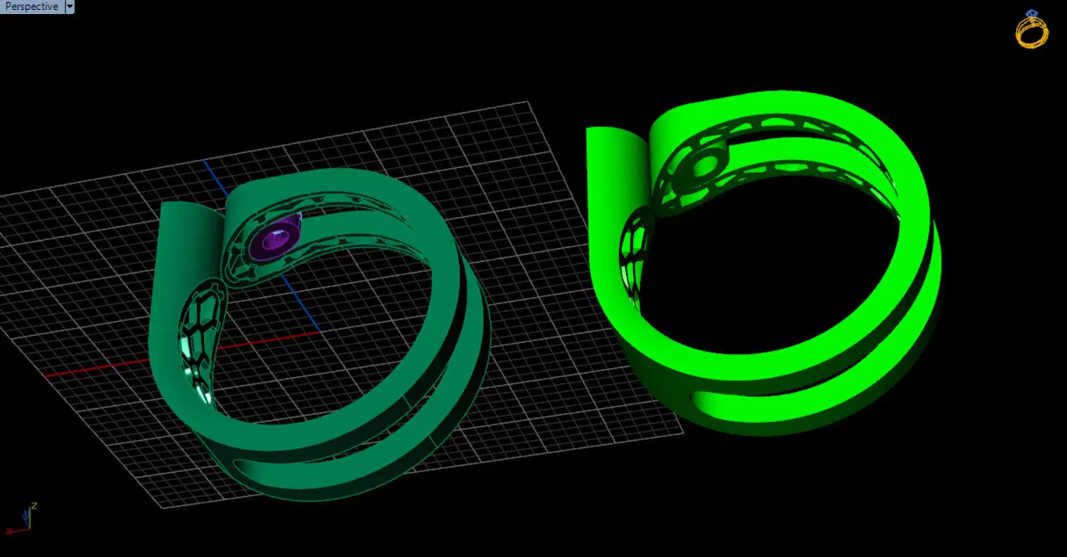 modern geometric ring 3D print model_60