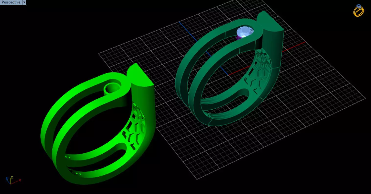 modern geometric ring 3D print model_8