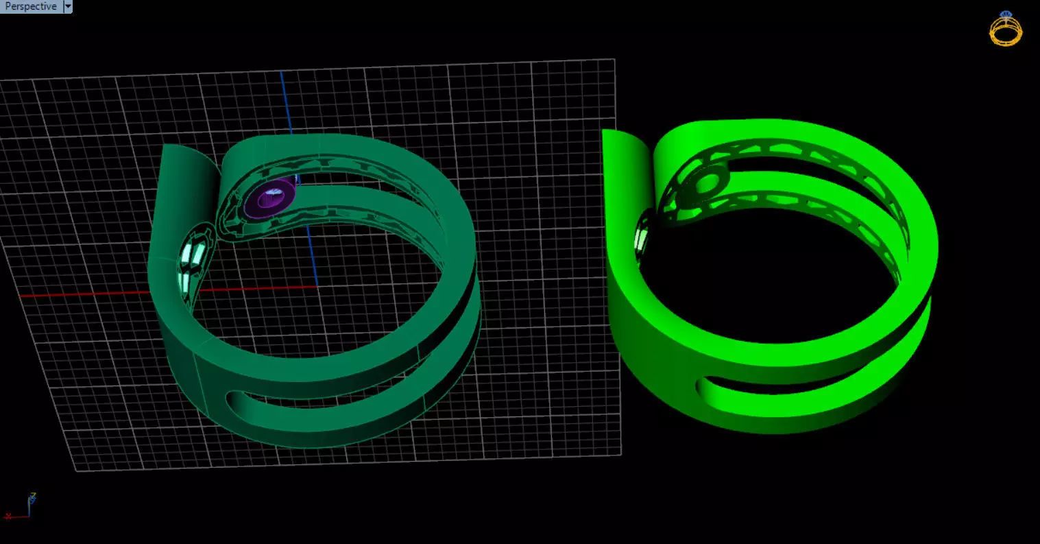 modern geometric ring 3D print model_44