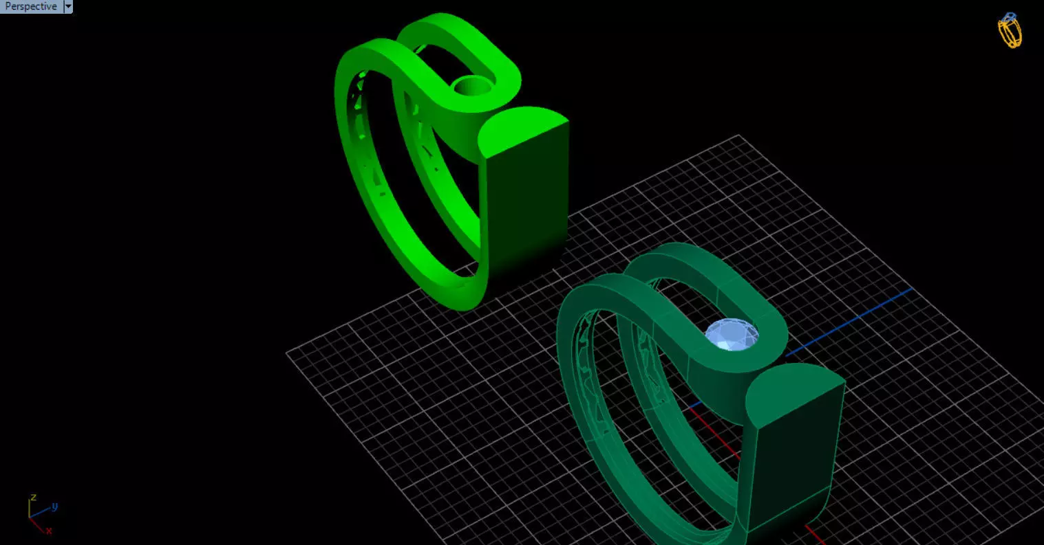 modern geometric ring 3D print model_14