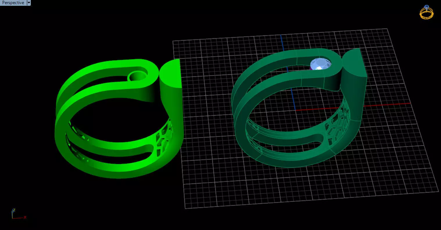 modern geometric ring 3D print model_11