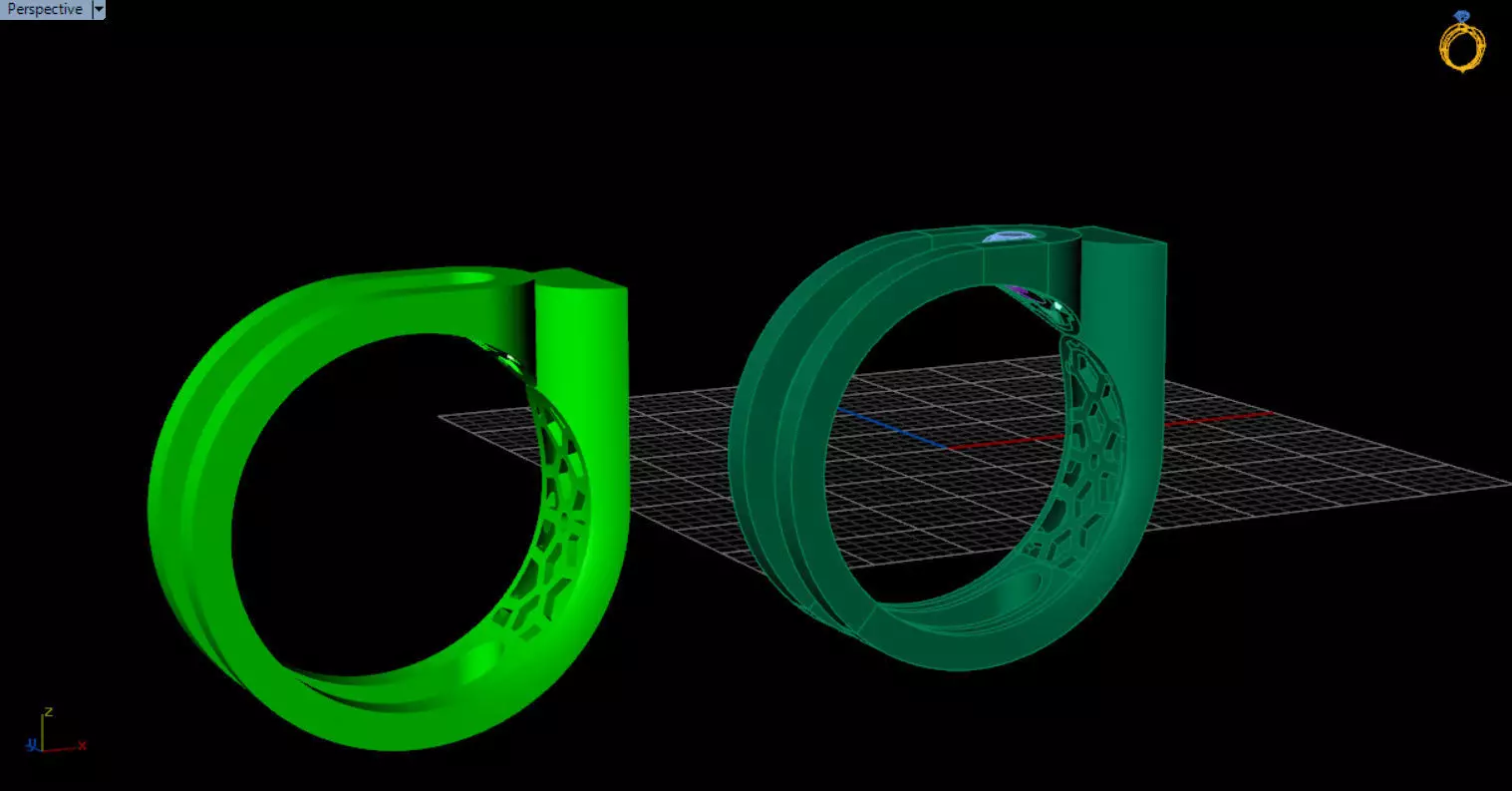 modern geometric ring 3D print model_35