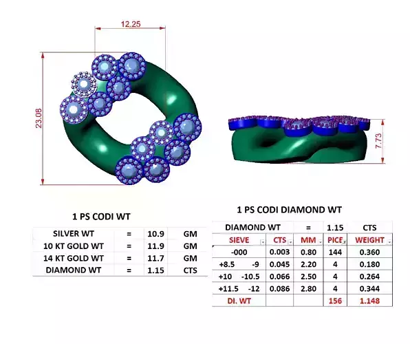 Cuban Chain 22 mm 3D print model
