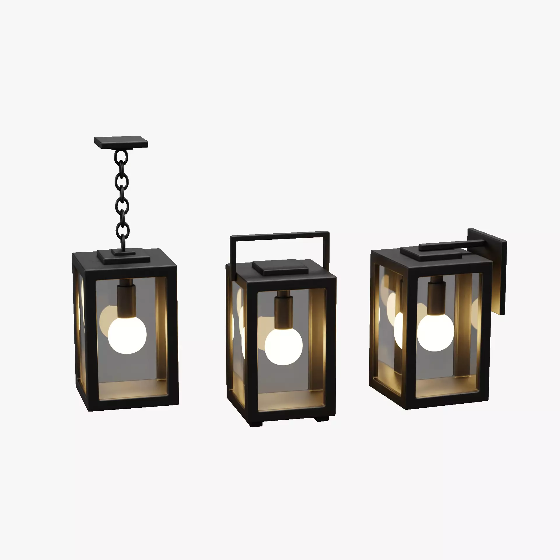 Modern Lantern Collection Low-poly 3D model_16