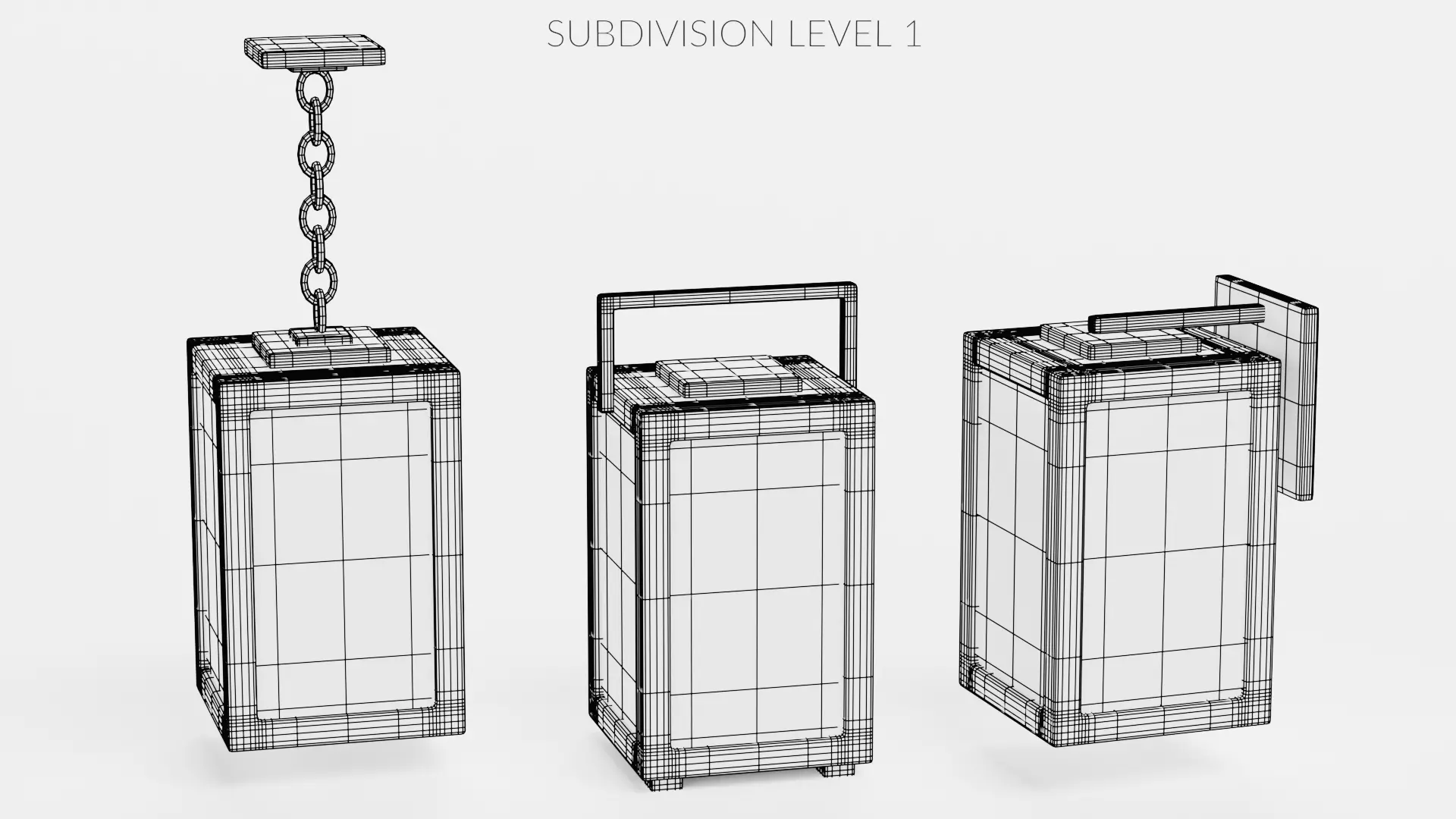 Modern Lantern Collection Low-poly 3D model_13
