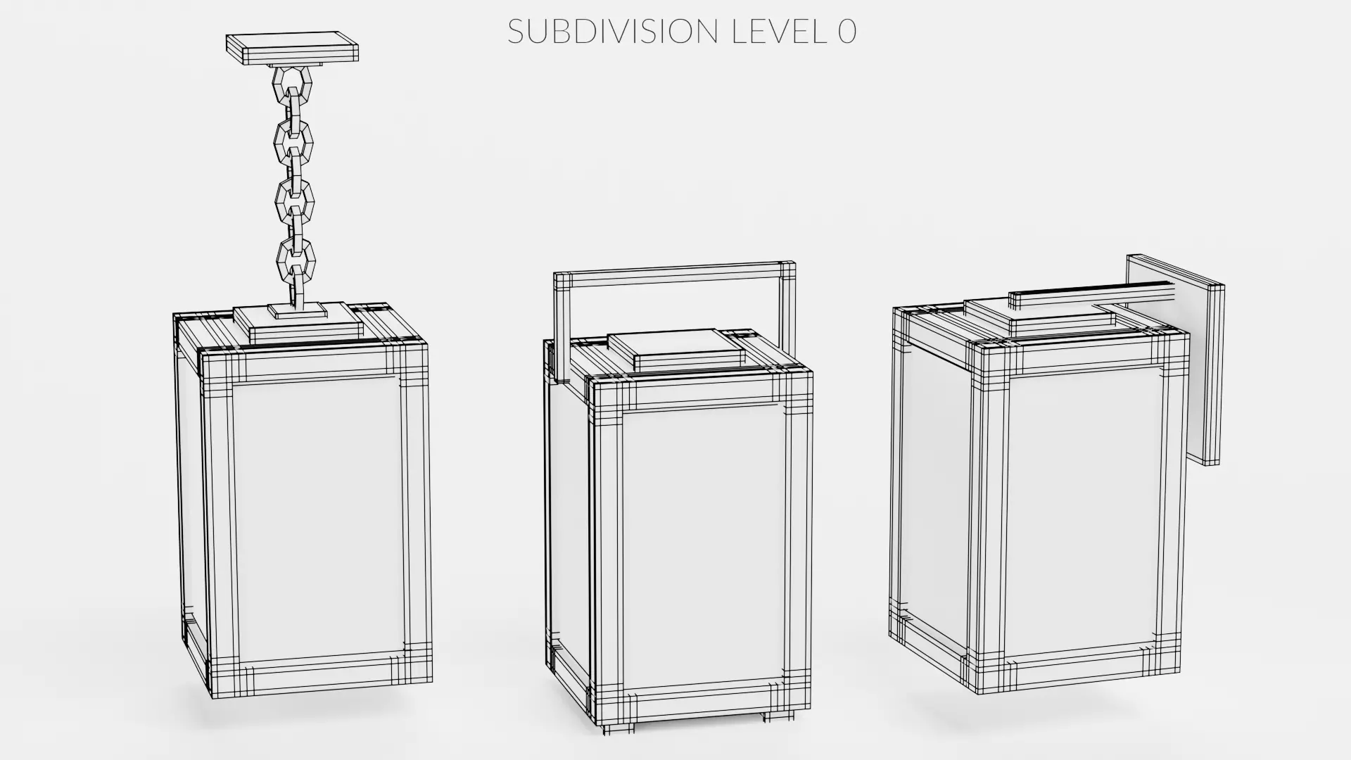 Modern Lantern Collection Low-poly 3D model_12