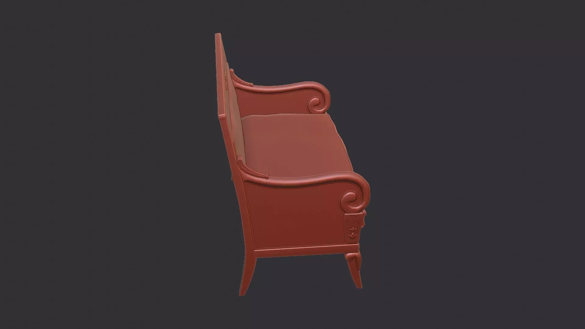 Fancy Victorian Sofa Low-poly 3D model_6