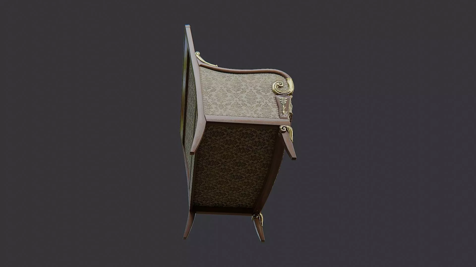 Fancy Victorian Sofa Low-poly 3D model_5