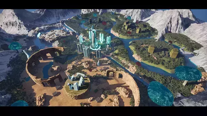 EcoCraft World Environment Unreal Kit Low-poly 3D model