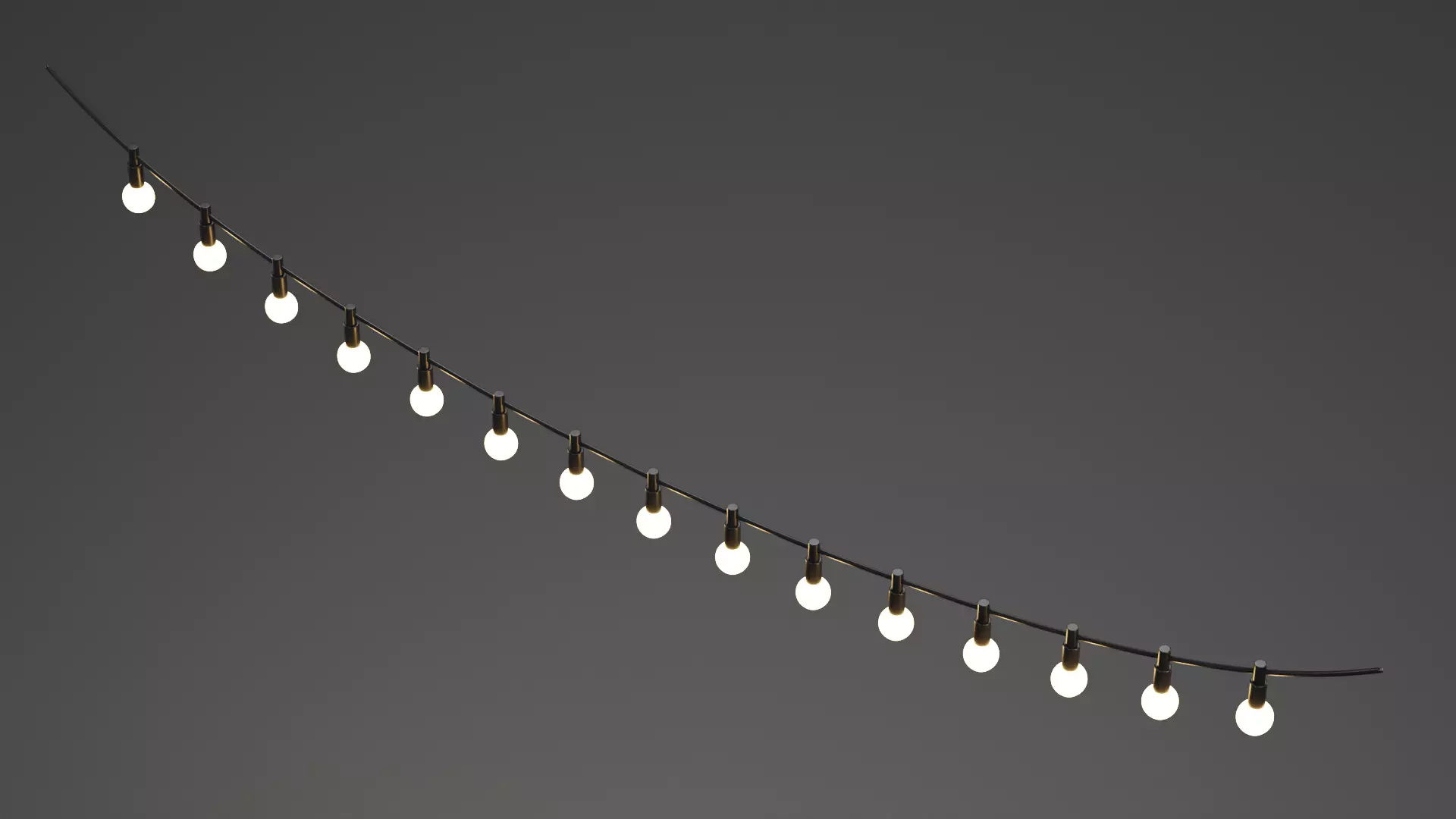 -Lightbulb Chain- Low-poly 3D model_4